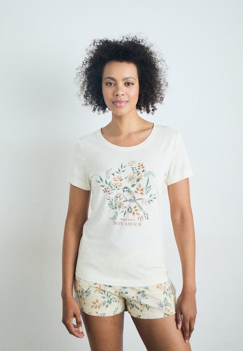 LASCANA VIVANCE DREAMS BY LASCANA L‘AUTOMNE SHORTY  - Komplet pidžame - beige
