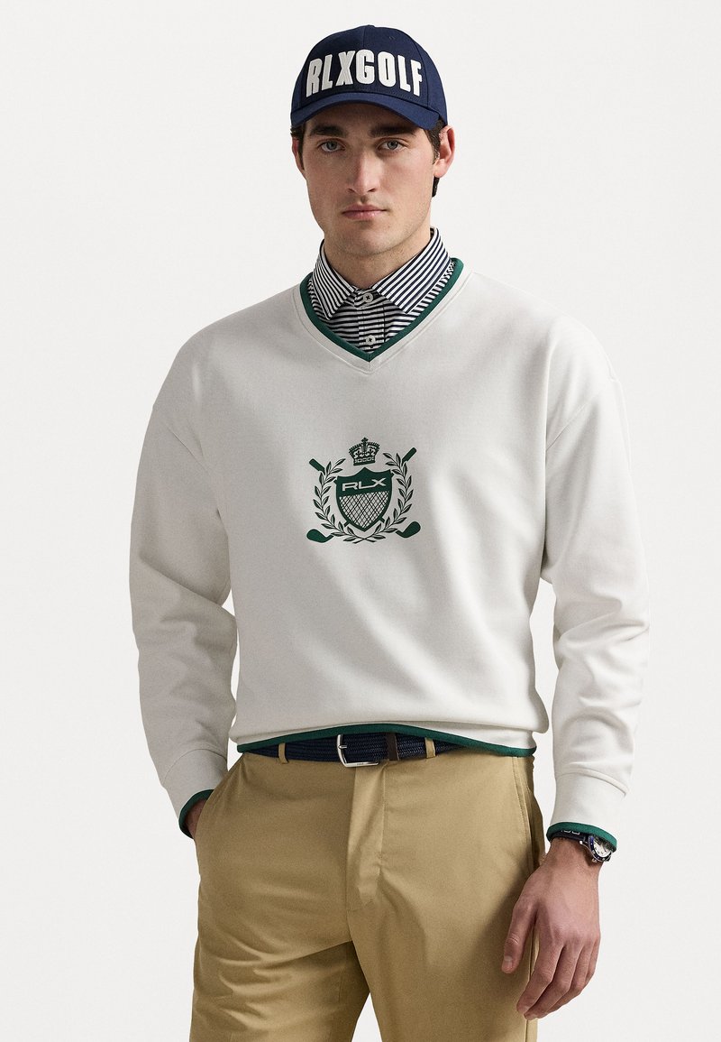 Polo Ralph Lauren - RELAXED FIT CREST DOUBLE-KNIT SWEATSHIRT - Sweatshirt - ceramic white/kelly green, Forstørre