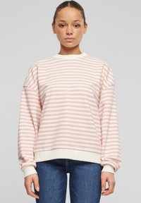 Urban Classics - STRIPED CREWNECK - Pulóver - lemonadepink whitesand Miniatűr kép 1