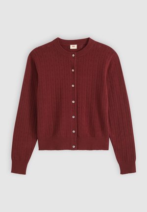 Levi's®, SUPER SOFT CREWNECK CARDI POINTELLE - Ζακέτα - warm cabernet