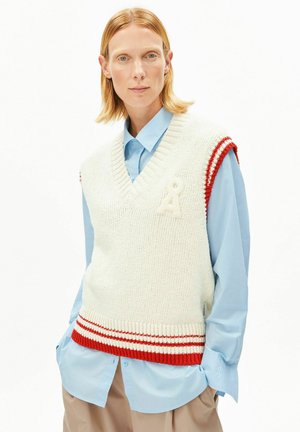 ICONIC Å COLLEGE - Pullover - oatmilk mars/red