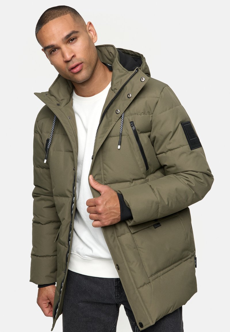 Indicode Heren INWess Quilted Jacket | Gewatteerd jack met capuchon Black L