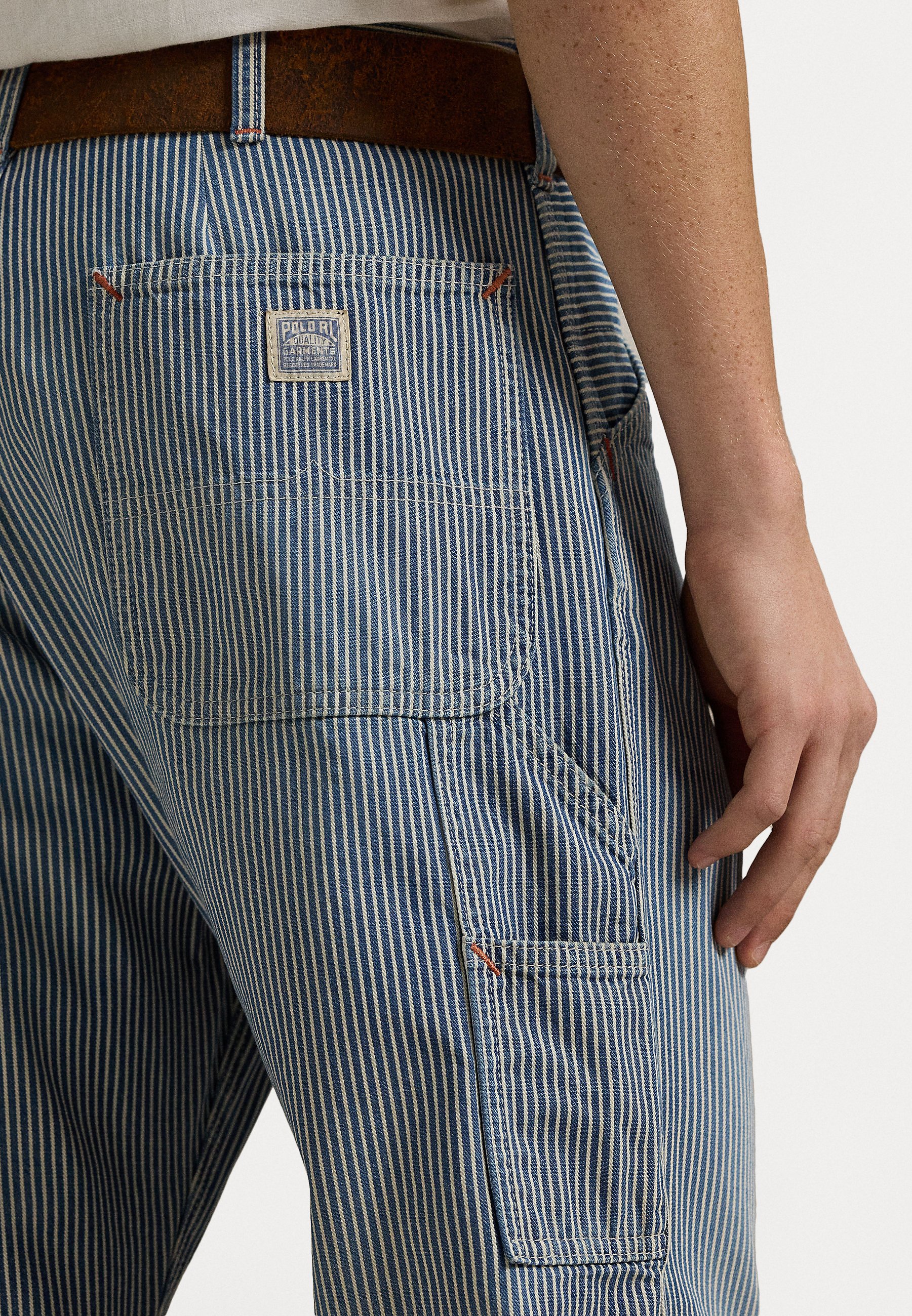 パンツ Ralph Lauren Double Knee Hickory Pants Polo Dungaree Indigo Hickory-Stripe Pant