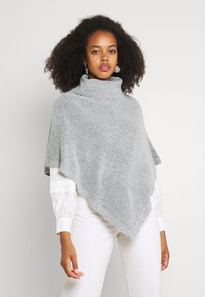 VIROLFIE HIGH NECK PONCHO - Pltnka - light grey melange