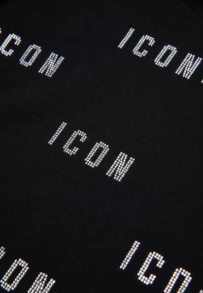 Dsquared2 ICON CROPPED GLITTER - T-shirt con stampa - nero