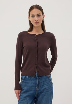 OVS, CREW-NECK CARDIGAN, REGULAR FIT - Strickjacke - dark brown