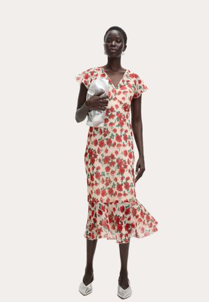Marks & Spencer, FLORAL V-NECK - Hverdagskjole - ivory mix