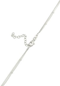 Silberne Kettenarmband mit einem Karabinerverschluss, zarten Gliedern und kleinen runden Akzenten entlang der Kette, die das filigrane Design hervorheben.