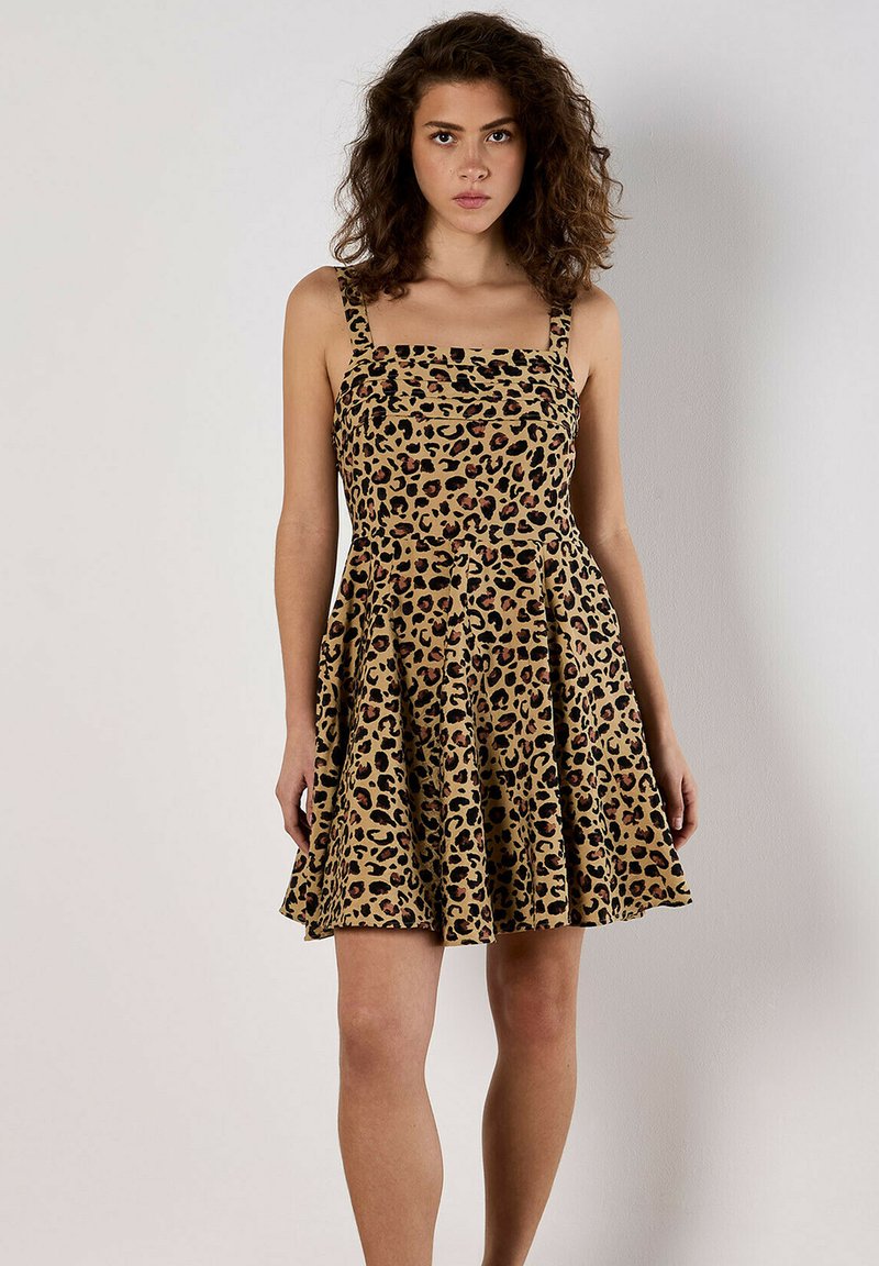 Apricot - ANIMAL GODET  - Robe de jour - stone, Agrandir