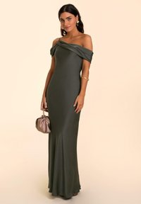 THE-ARE LARGO ESCOTE DRAPEADO - Abiti per occasioni speciali - dark green