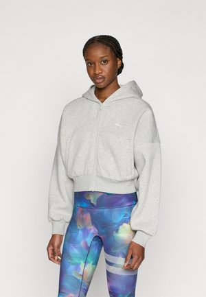 RELAXED CROPPED FULL ZIP HOODIE - Sweatjakke - grey melange