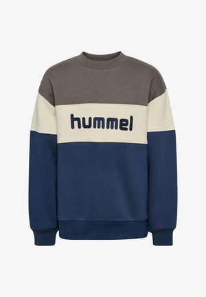 Hummel, HUMMEL HMLJR LOOSE BLOCK CREWNECK UNISEX - Sweatshirt - dark gull gray