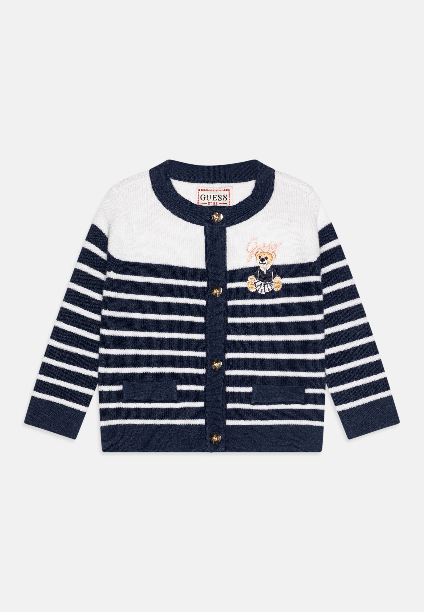 Guess CARDIGAN Strickjacke blue/white/blau Zalando