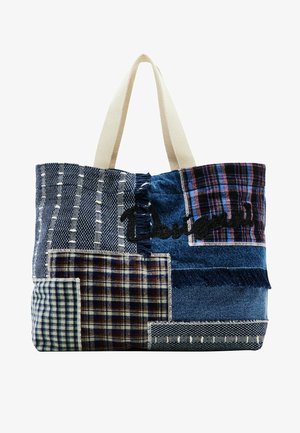 Desigual XL PATCHWORK - Bolso shopping - blue