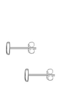 Strieborné náušnice s okrúhlym, hladkým dizajnom a motýlikovým zapínaním. Minimalistický tvar s lesklou textúrou a reflexným povrchom.