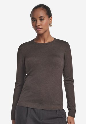Falconeri ROUND-NECK ULTRAFINE - Pullover - mottled dark brown