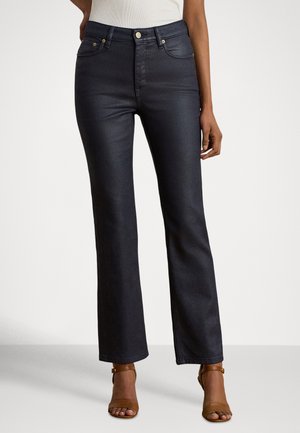 COATED HIGH-RISE STRAIGHT ANKLE JEAN - Jean droit - navy coated