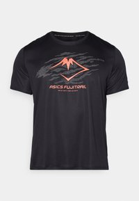 FUJITRAIL LOGO TOP - Tričko s potlačou - performance black/carbon/coral reef