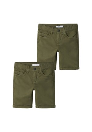 2ER PACK -SET BERMUDA  - Jeans Shorts - grün