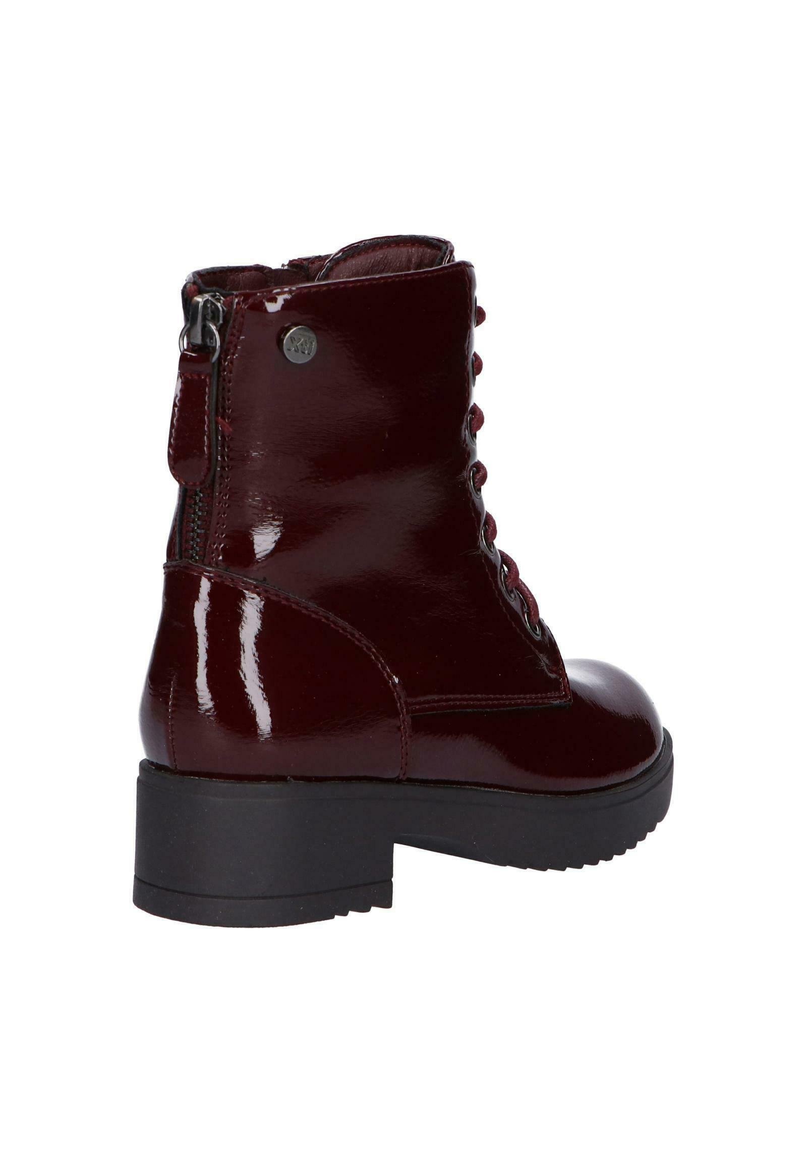 XTI Botines con cordones - charol burdeos/burdeos - Zalando.es