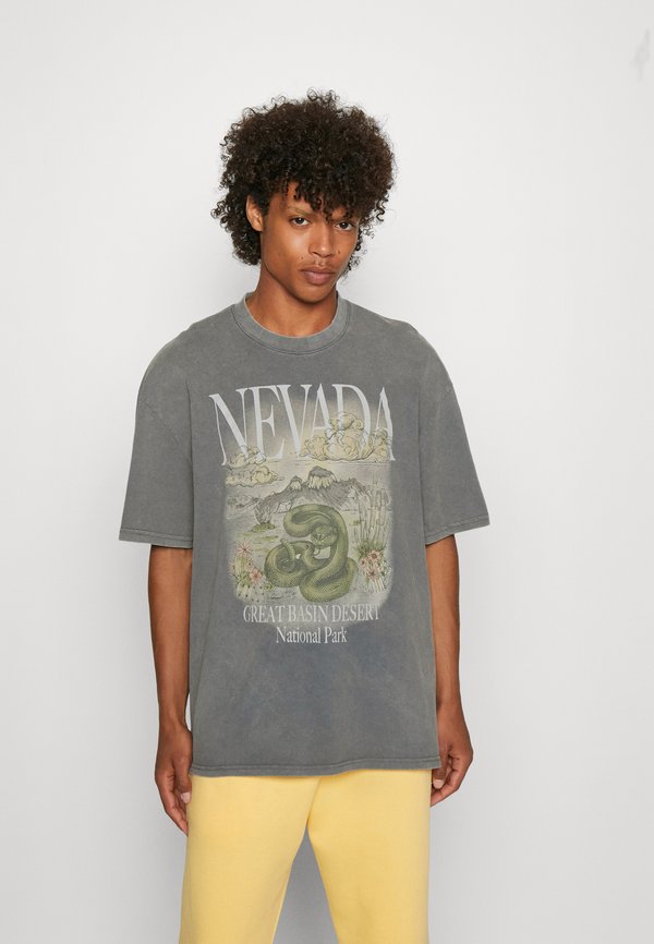 NEVADA WASH GRAPHIC TEE WASHED - Print T-shirt - Charcoal4