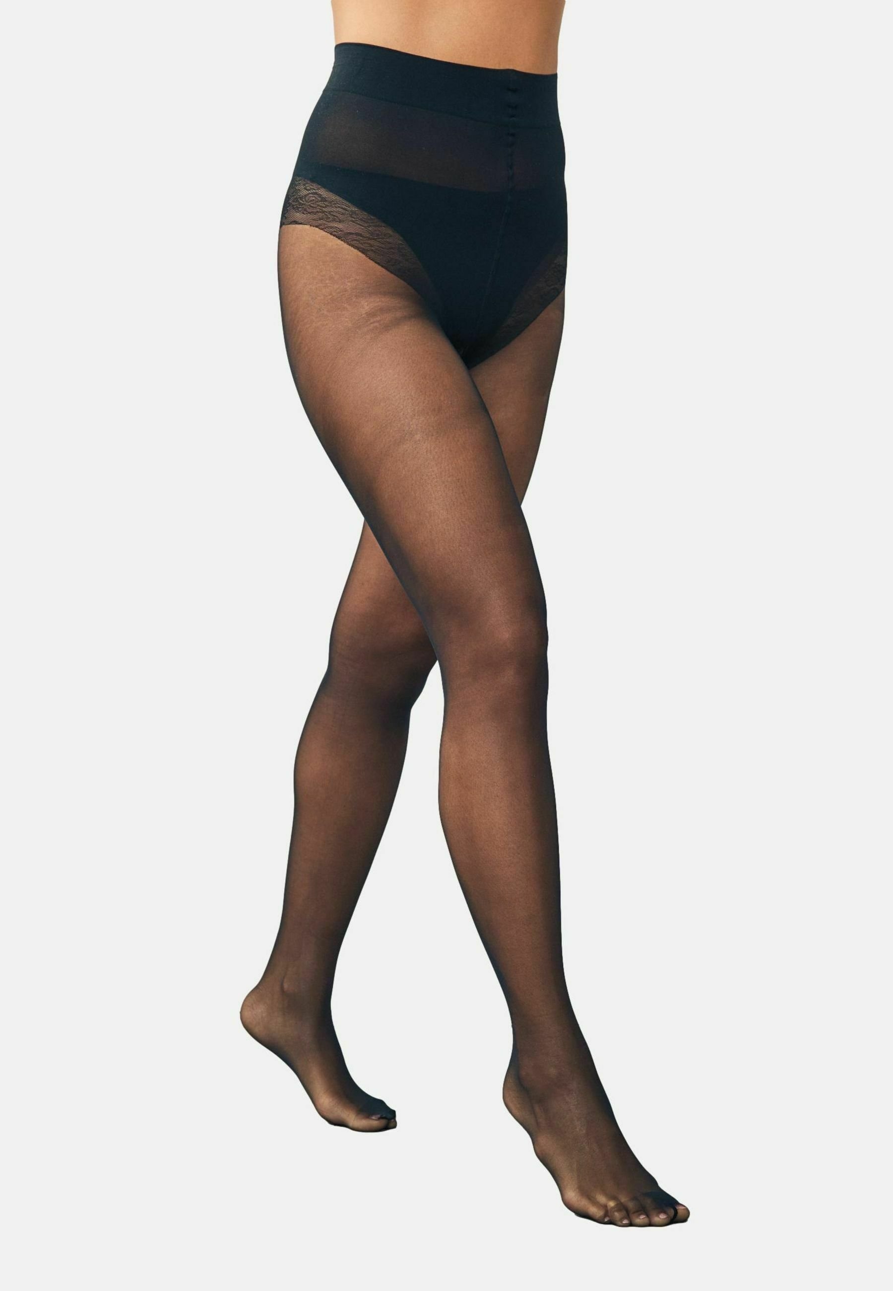 Pretty Polly Suspender Tights Collant, 40 den, Nero Black, Unica (Taglia Produttore: OS) , Donna