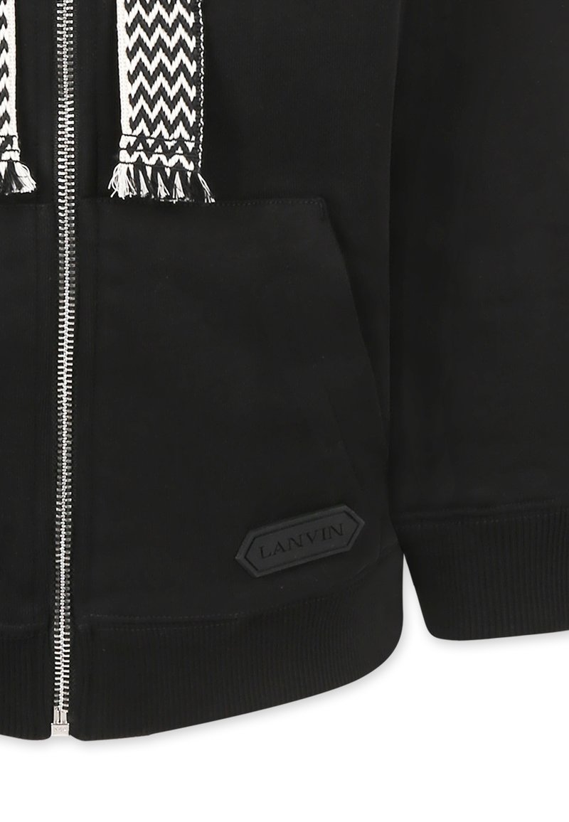 Veste Lanvin Hiver 2003 En Laine, Lin Et Alpaga Noir - Taille 40 (US10), Manches Tricotées, Vintage
