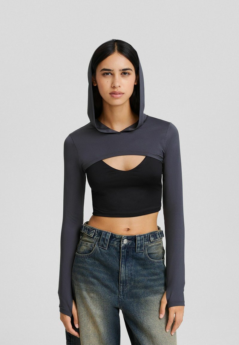 Bershka WITH ARM WARMERS Hoodie dark grey Zalando.de