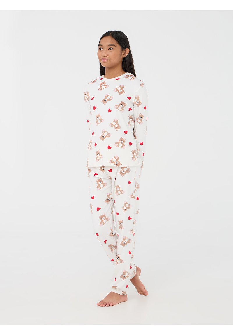 Pigiama Bambina Maniche Lunghe Con Cuori Rosa 134/140 - Normann Cotone Morbido Lavabile 60°