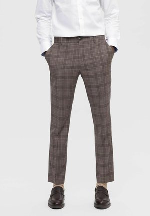 Selected Homme KARIERTE - Pantalón de traje - chinchilla