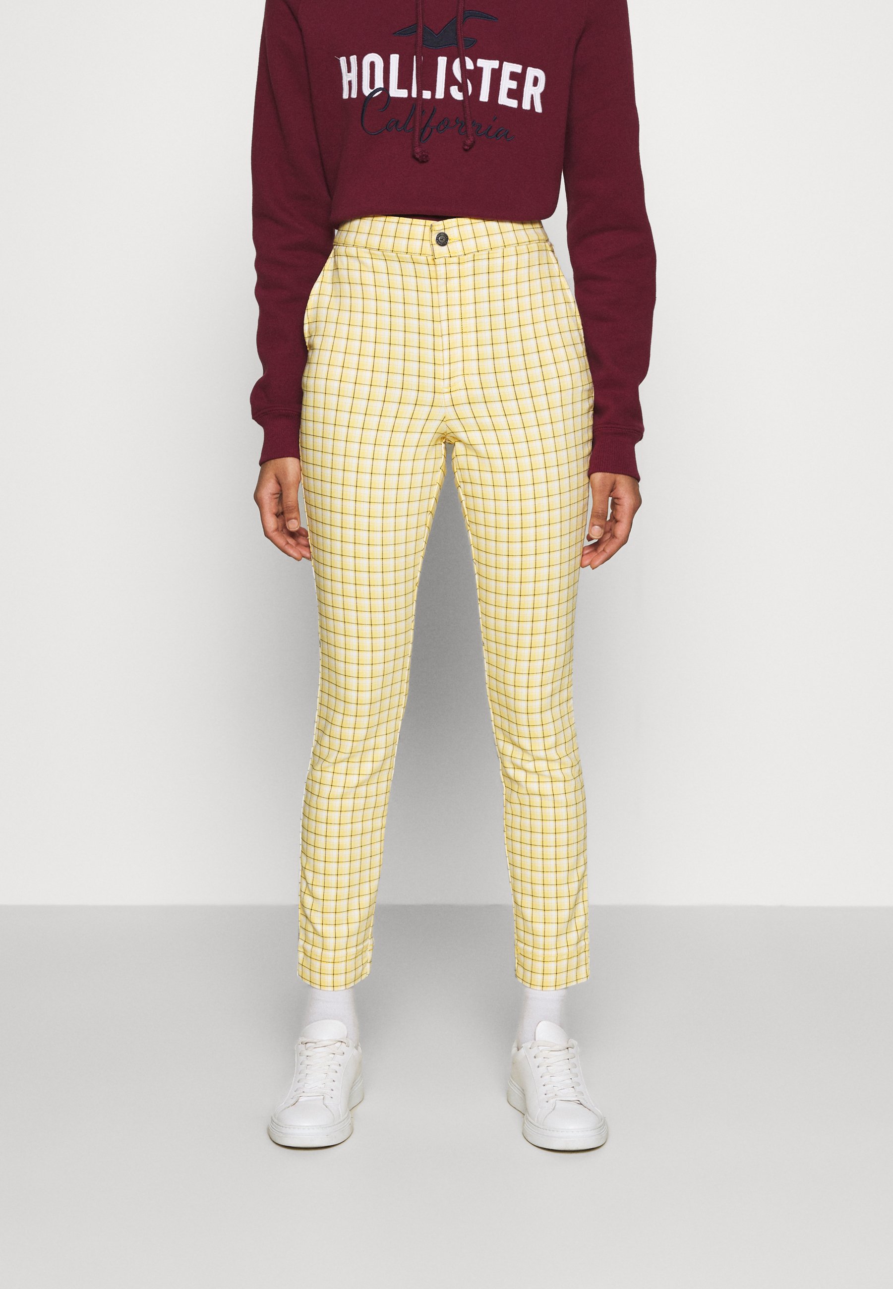 Hollister Co. PLAID - Trousers - yellow 