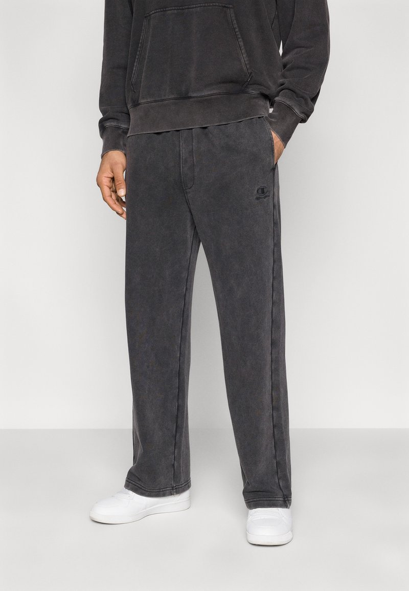 Champion ICONS WASH LOOSE STRAIGHT HEM PANTS - Teplákové kalhoty - black