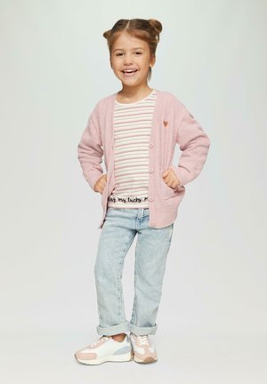 MIT STICKEREI UND GLITZERGARN - Long sleeved top - ecru