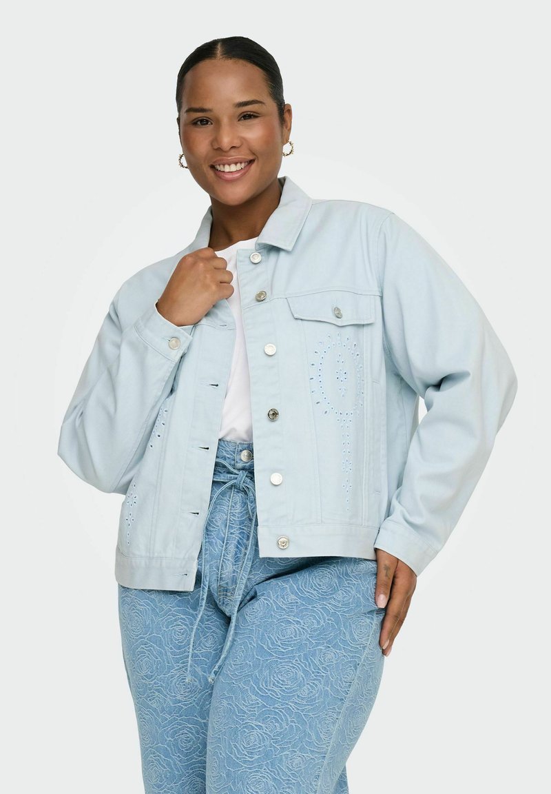 Veste tailleur femme grande taille bleu jean CMelodie