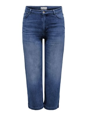 ONLY Carmakoma JEANS MIT WEITEM BEIN CARWILLY HOHE TAILLE WEITER BEINSCHNITT VERKÜRZT JEANS - Wide Leg - medium blue denim