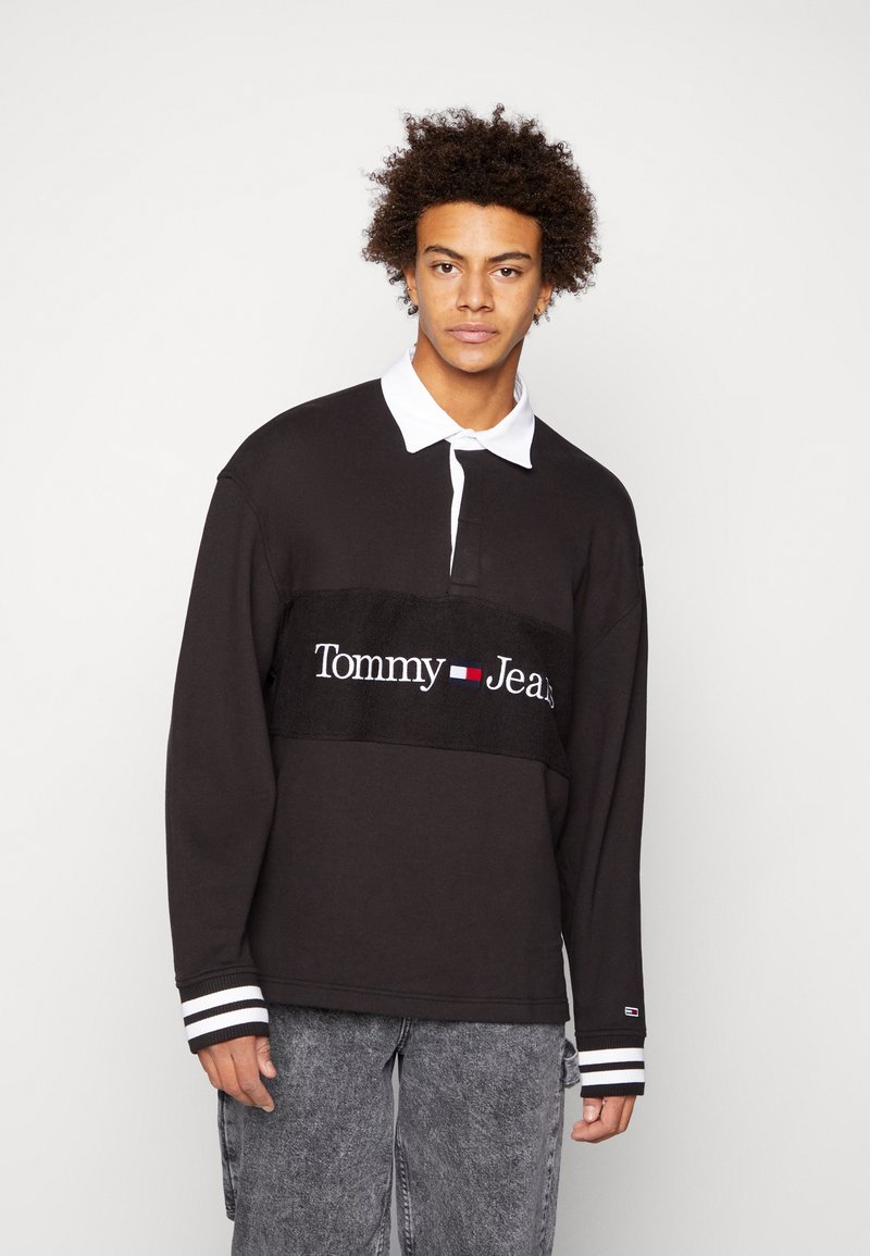 Tommy Jeans LINEAR RUGBY Polo black/negro Zalando.es