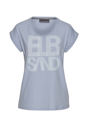 Elbsand Print T-shirt - blau meliert