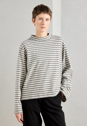 LONG SLEEVE STRIPED HIGH NECK - Μπλούζα με μακριά μανίκια - grey