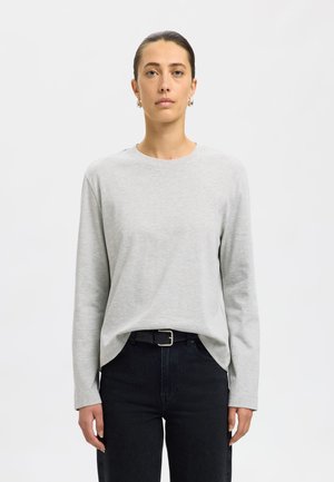 Selected Femme Topper langermet - light grey melange