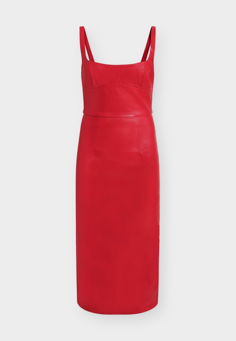 Bardot KASSY VEGAN LEATHER DRESS - Cocktail dress / Party dress - famous red/light  red - Zalando.co.uk