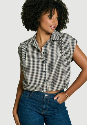 LolaLiza, SLEEVELESS BUBBLE HEM SHIRT SLEEVELESS BUBBLE HEM SHIRT - Overhemdblouse - navy basic
