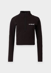 BASIC LOGO WOMAN ZIP LONG SLEEVE - Long sleeved top - black