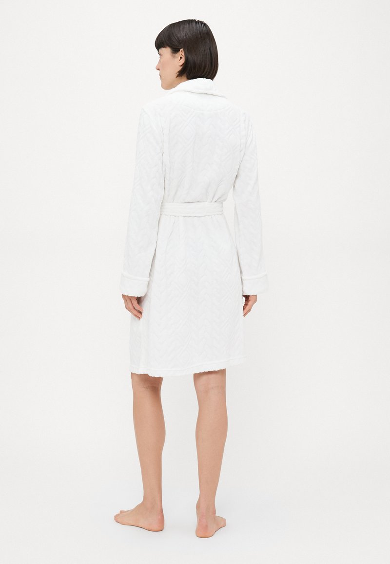Lauren Ralph Lauren SO SOFT SHAWL COLLAR SHORT ROBE - Dressing gown - white  - Zalando.co.uk
