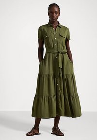 Polo Ralph Lauren BELTED TIERED SHIRTDESS - Paitamekko - expedition olive