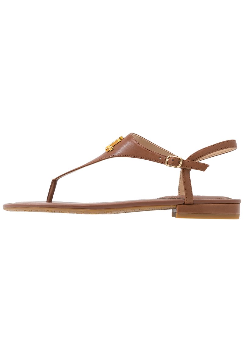 Lauren Ralph Lauren Burnished Ellington T Bar Sandals Deep Saddle Tan Tan Zalando Co Uk