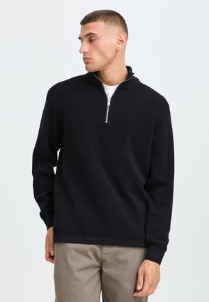 Solid, SDVIAN HALFZIPPER - Striktrøje - true black