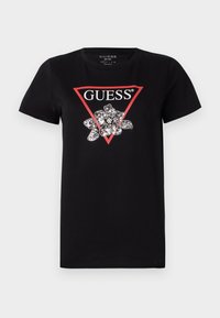 FLOWER BLING EASY TEE - Print T-shirt - jet black
