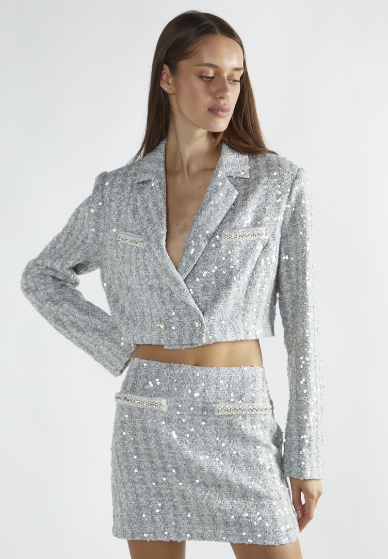 Glamorous Minifalda - silver tweed