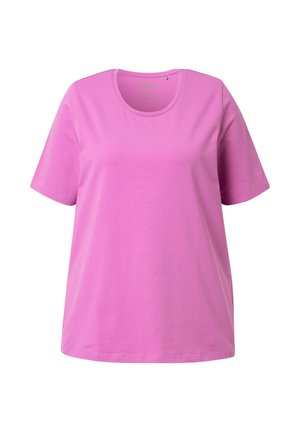 Ulla Popken, T-SHIRT, A-LINIE, RUNDHALSAUSSCHNITT, HALBARM - Camiseta básica - cool pink
