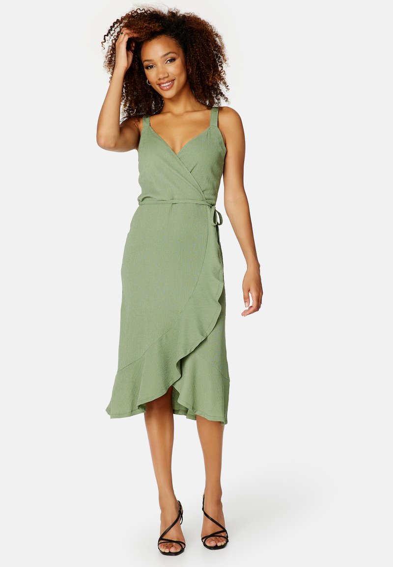 bubbleroom-flounce-strap-dress-vapaa-ajan-mekko-green-vihre